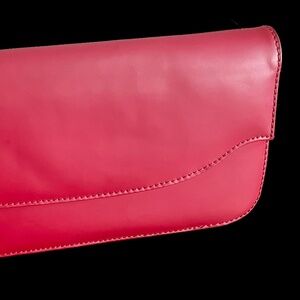 LK Bennett Red Leather Clutch Bag